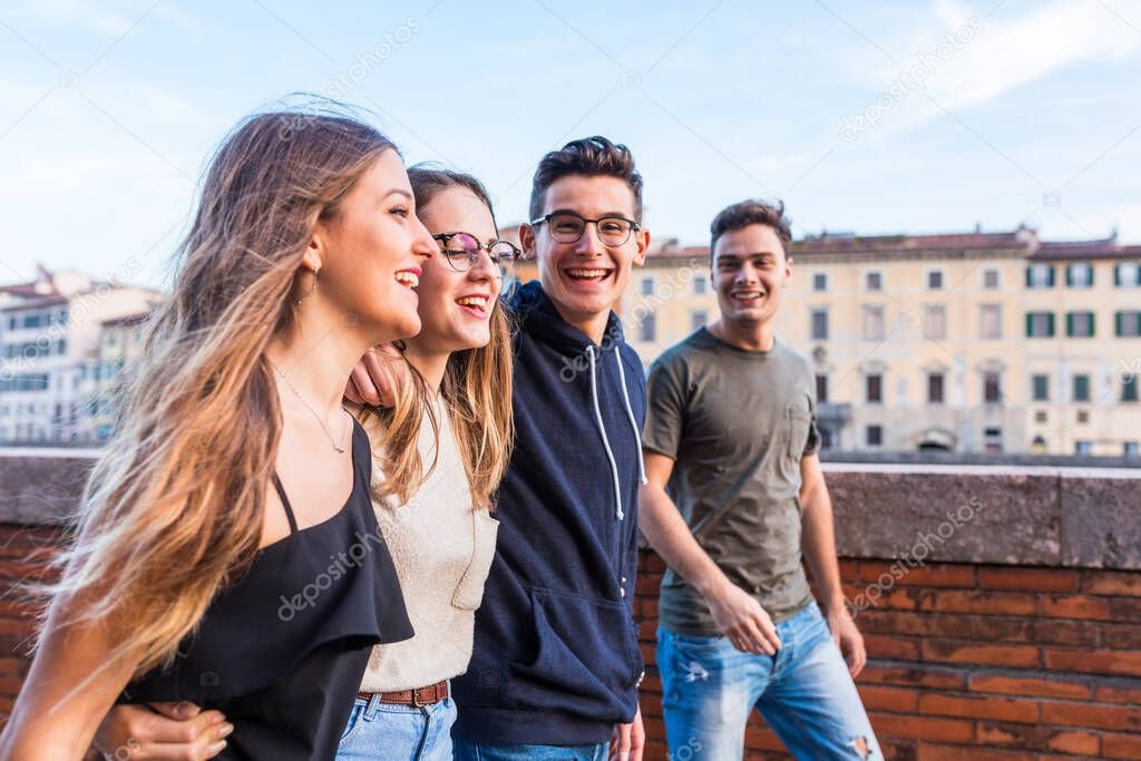 depositphotos 483437198 stock photo happy teenager friends walking together